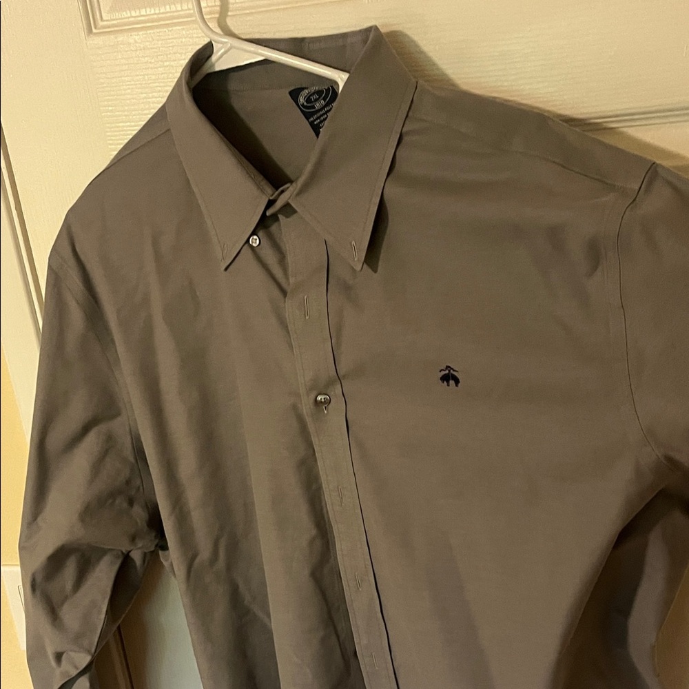 Brooks Brothers Taupe Casual Button-Down Shirt